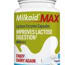 Milkaid Max Capsules for Lactose Intolerance Relief with Lactase Enzyme, Dietary Supplement to Help Prevent Gas, Bloating & Diarrhea Due to Lactose Sensitivity | 9000 ALU (60 Capsules, Unflavored) (60 Count (Pack of 1))