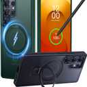 CASEKOO World's First 3-in-1 Magnetic Ring Stand for Samsung Galaxy S25 Ultra case | Patented Design, 16FT Military Drop Protection, Magsafe Compatible | Slim Matte Translucent Cover 6.9" 2025, Green