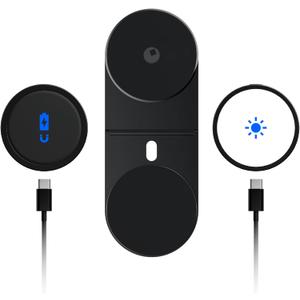 Rolling Square Edge Pro Full Kit - Mount for Mobile Magnetic Phone Holder, Stand & Wireless Charger, 1000 Lumen Light, Black