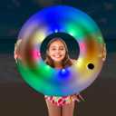 LED Inflatable Pool Float for Kids and Adult, Adult Pool Float Tube, LED Pool Swim Ring, Water Fun Large Blow Up Summer Beach Swimming Raft