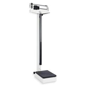 Mechanical Physician Scale with Height Rod - Manual Measuring Scale - Eye-Level Display Dual Reading Die-Cast Beam with Two Sliding Weights & Retractable Height Rod