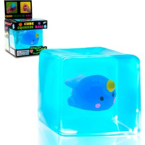 Cube Fidget Toy with Maltose Filling - Glow-in-The-Dark Unicorn Whale Inside, Squishy Sensory Toy, Stress Relief Toy for Halloween, Christmas & Birthday Gift