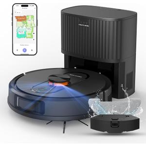 Robot Vacuum and Mop Combo, 6000Pa Strong Suction, LiDAR Navigation, Self-Emptying Dock,90-Day Hands-Free,Smart Mapping,WiFi/App/Alexa,Robotic Vacuum for Pet Hair, Dust, Hard Floors and Carpets