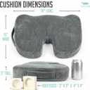 Cushy Tushy Premium Seat Cushion with Moveable Holes, Customizable Foam Relief for Lower Back, Sciatic, & Tailbone Pain Perfect for Driving, Home & Office Gray Fabric Cover