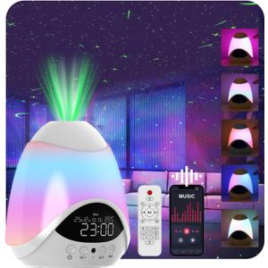Elec3 Star Projector, Star Light Projector with Alarm Clock, Remote & Timer, Ambient Starry Lamp, Color Changing Night Light for Bedroom, Ceiling, Kids & Adults