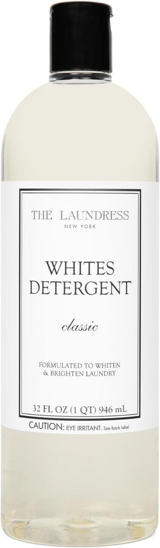 The Laundress Whites Detergent, Concentrated Laundry Detergent Liquid, Whiten & Brighten Clothes, Tough on Stains, Classic Scent, 32 oz., Broken Lid