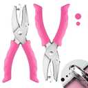 2 PCS Hole Punch, Diameter 1/4" and 1/8" Single Hole Punch, with Pink Soft Grip Hole Puncher Single, for Home, Office and Study, Suitable for Various Cardboard, Labels, and Scrapbooks