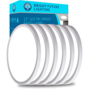 6pack 12 Inch Flush Mount Ceiling Light, 24w Led Ceiling Light, 3000k/4000k/6000k Selectable 2520lm Ceiling Lights, Super Slim Led Light Fixture For Bedroom Kitchen Living Dining Room Office (White)