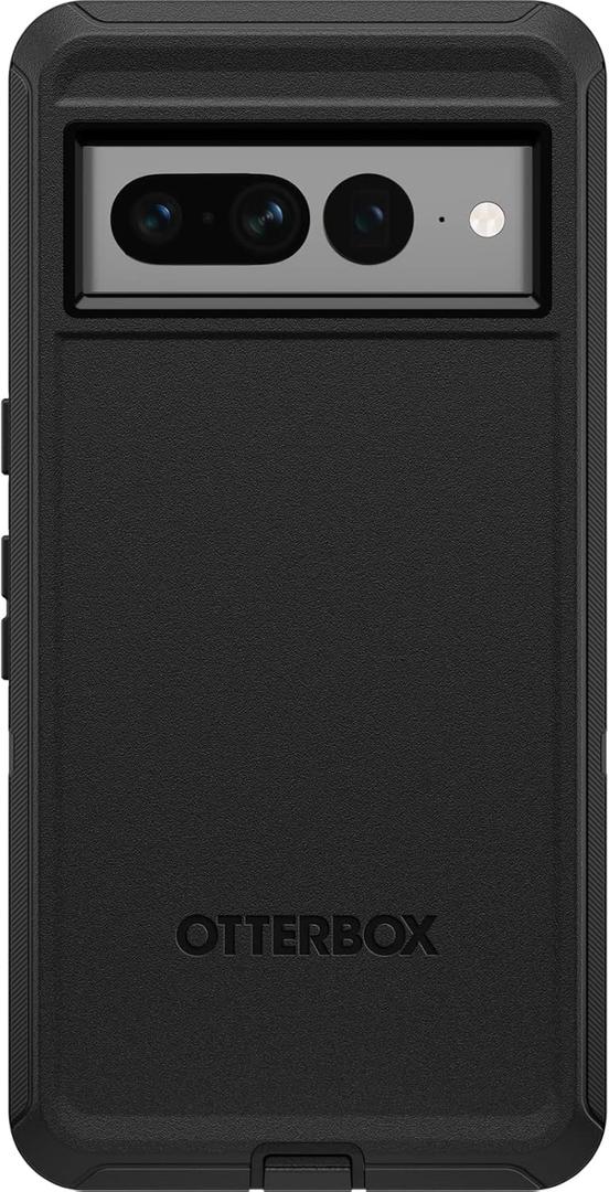 OtterBox Google Pixel 7 Pro Defender Series Case - Black, Rugged & Durable, with Port Protection, Includes Holster Clip Kickstand