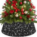 Black Tree Collar Black Christmas Trees Collar 23.6 inch Christmas Tree Ring Xmas Tree Base Cover Round Tree Stand Collar Christmas Tree Collars for Artificial Trees Holiday Decorations