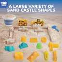 TOY Life 22 Pcs Dinosaur Beach Toys for Kids Ages 4-8 Collapsible Sand Toys with Construction Cars Silicone Bucket Shovels & Sand Castle Building Kit Molds, Sandbox Toy for Summer, Travel, Fishing
