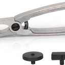 Stained Glass Running Pliers for Glass Cutting, BO700.0 Running Pliers for Glass Cutting Perfect Curves, Achieve Deep Internal Curve Cutting, Running Plier Designed for Glass Artists, 2 Sets Jaw Pads