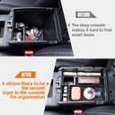 TACORBO Center Console Tray Compatible with Nissan Rogue 2014-2020 and Rogue Sport 2017-2022 Accessories, Armrest Secondary Storage Box, Interior ABS Insert Tray, Black