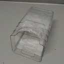 Clear Adhesive Wall Storage Bins, 4 Pack Cabinet Door Organizer Holders, Hanging Wall Mount Pockets, Plastic Cups for Shower Bathroom Makeup Office Craft Remote Kitchen Sink RV Organization (Large)