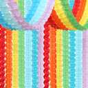 Rainbow Red-Orange Green-Blue Purple Streamers Garland - 12pcs Colorful Theme Party-Decorations,4-Leaf Clover Paper Streamer Banner,Boy Girl Kids Birthday Supplies,Baby Shower Wedding Decor Ouruola