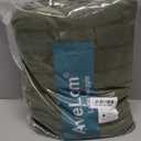 AveLom Dark Olive Green Seersucker Duvet Cover Set Queen (90 x 90 inches), 3 Pieces (1 Duvet Cover + 2 Pillowcases), Ultra Soft Washed Microfiber, Textured Duvet Cover with Zipper Closure, Corner Ties