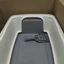 Amazon Basics Large Cat Litter Box with High Sides, Open Top for Easy Access, Includes Scoop with Storage, 19" x 15" x 11.75", Grey/Beige