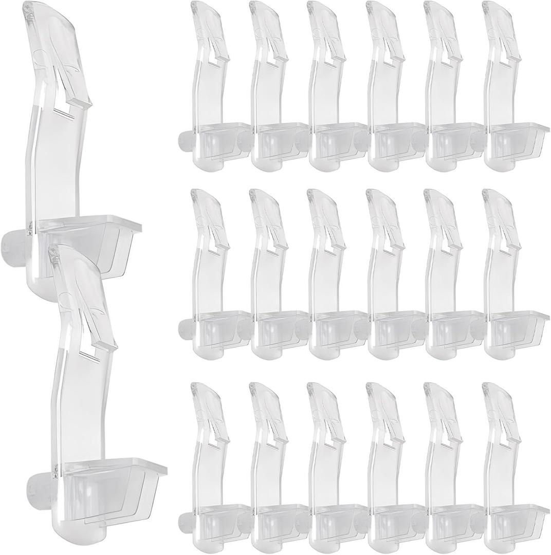 EMVANV 20 PCs Shelf Support PegClear Plastic Locking Shelf Support Pin Clips Cabinet Shelf Clips Shelf Pegs for Kitchen Cabinet Furniture Wardrobe Closet Cupboard and Bookcase(Clear)
