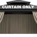 Outdoor Gazebo Curtain Replacement Universal 4-Panel Sidewalls 12' X 14',Outdoor Patio Waterproof Privacy Curtain with Double Zipper for Patio,Garden, and Backyard (Curtain Only)