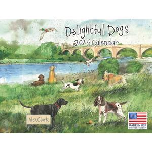 Delightful Dogs By Alex Clark Dog Calendar 2026 Monthly Wall Calender 12 Month | American Made In The USA