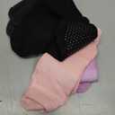 4 Pairs Grip Socks Pilates Socks for Women Non Slip Yoga Athletic for Barre Travel (US, Numeric, 5, 9, Regular, Regular, 4, Purple/ Pink/ Black/ Grey)