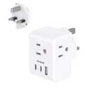 US to UK Ireland Travel Plug Adapter, Type G Power Plug Adapter with 3 Outlets 3 USB Ports(2 USB C), European Travel Plug Adapter for USA to England London Scotland British Qatar Irish Hongkong