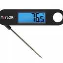 Kitchen Set Microplane Cut Resistant Glove Keep Hands Safe in The Kitchen, One Size (Pack of 1) (Original) And Tablecloth White 70*178In And Taylor Stainless Steel Digital Folding Probe Meat Thermometer with Blue Display