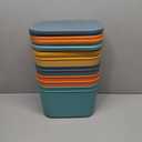 8 Pack Colorful Storage Bins with Lids Stackable Storage Container for Organizing, Storage Boxes with Handle for Shelves, Cute Storage Bin for Craft, Snacks, 9.85x6.9x5.7 inch