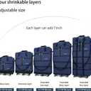 130L Expandable Luggage, 43 Inch Suitcase with Wheels, Collapsible Luggage with Wheels, Rolling Duffle Bag with Wheels, Foldable Suitcase with a Handle Wrap Shoe Bag Shoulder Strap (Blue)