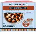 Double Donut Coffee Flavored Coffee Pods, Caffeinated Hazelnut Coffee Pods for Keurig K Cups Machines, Medium Roast, 80 Count (Pack of 1) (EXP 09/24/27)