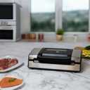 Nesco Deluxe Food VS-12 Vacuum Sealer, 130 Watts, Kit Bags & Viewing Lid, Compact, Silver