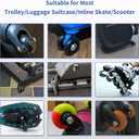 Luggage Wheels Replacement Kit 4PC Diameter 1.6in/40mm Thick 0.7in/17mm PU Wheels with Ball Bearing 3 Size Axles Full Set Repair Tool for Suitcase Trolley Bag Draw-bar Travel Box