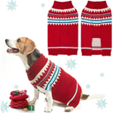 BINGPET Dog Sweater - Turtleneck Classic Knit Dog Sweaters for Small Medium Large Dogs, Pet Winter Clothes Warm Sweatshirts Outfits for Doggie and Cats Red M