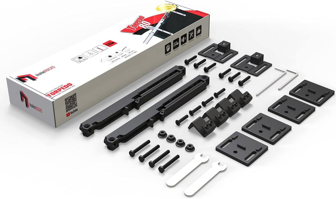 DIY Barn Door Soft Close Mechanism Spring Buffer Damper Hole-Free Sliding Barn Door Hardware Adjustable Door Stoppers (Torpedo80)