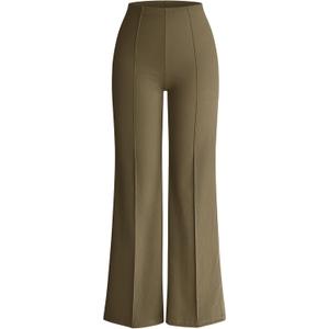 OQQ Women Wide Leg Pants High Waist Casual Pants Fall Clothes Outfits (Small, Grey Brown)