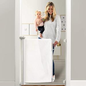 Momcozy Retractable Baby Gate, 33" Tall, Extends up to 55" Wide, Child Safety Baby Gates for Stairs, Doorways, Hallways, Indoor, Outdoor (33" Tall x 55" Wide, White)