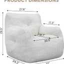 Cvortll Bean Bag Chair, Bean Bag Chair for Adults, Fluffy and Comfy Bean Bag with Filler, Bean Bag Sofa Chair for Reading, Gaming, Stuffed High-Density Foam(Beige-Corduroy), Standard