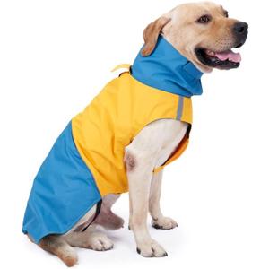 Dog Warm Coats - Windproof Dog Winter Outdoor Jackets Cold Weather Coats for Dog Waterproof Dog Raincoats with Hole for Dog Leash,BY M Blue+Yellow