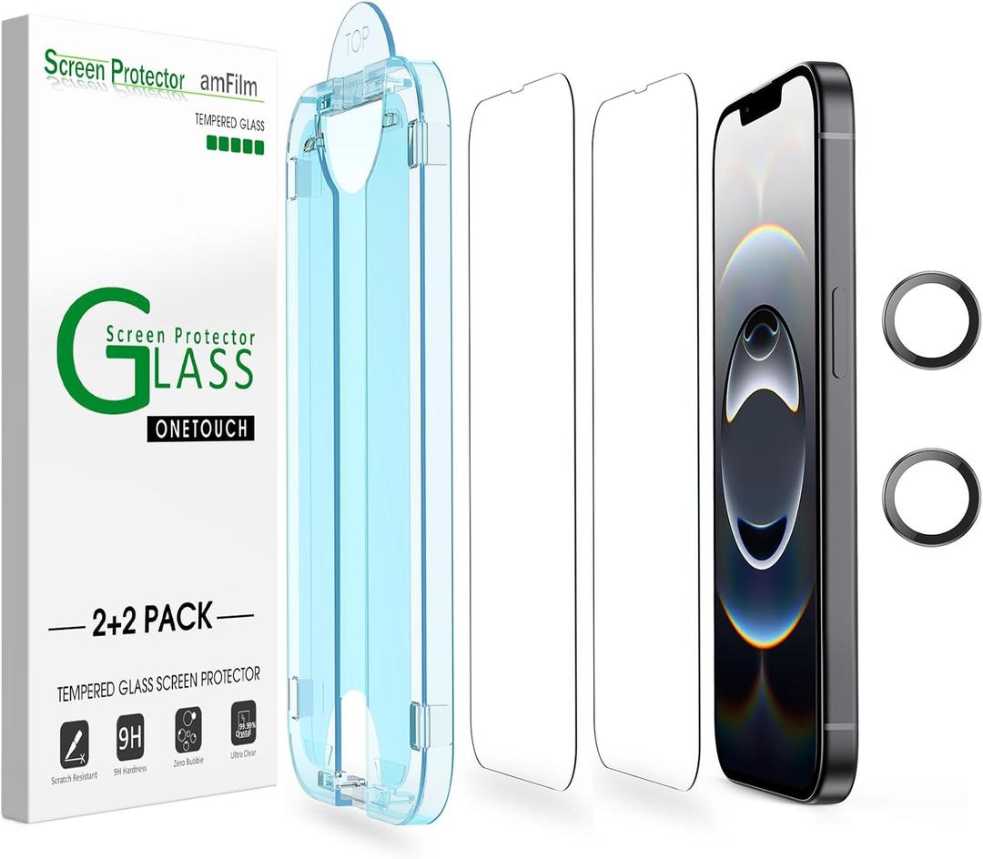 amFilm OneTouch for iPhone 17e / iPhone 16e Screen Protector Tempered Glass