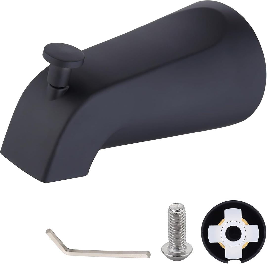 Slip on Tub Spout with Diverter, Compatible with American Standard 8888026.002 Bathtub Spout, Tub Faucet Replacement Fits for 1/2" Copper Water Tube (5/8" Diameter) with Hex Wrench (Matte Black)