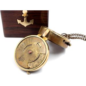 Pocket Calendar Compass  Engraved Brass Nautical Compass for Camping, Travel, Boating, and Home Decor  Gifts for Kids, Teens & Family