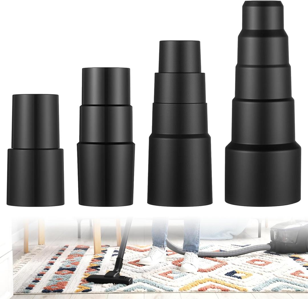 4Pcs Vacuum Hose Adapters, Universal Hose Adapters 1-3/8 inch to 1-1/4 inch Vacuum Connector Attachment, 1-1/2" to 1-3/8" to 1-1/4", 1" to 1-1/8" to 1-3/8" to 1-5/8"