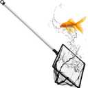 Aquarium Fish Net, 8 Inch Fine Mesh Fish Tank with Extendable 9-24 inch Long Handle