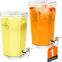 Lifewit 1 Gallon Drinks Dispense for Partiesr, Small Beer Dispenser, Plastic Beverage Pitcher for Cocktail, Soda, Tea, Juice Container for Lenmonade Stand, Mimosa Bar Supplies, 27 x 16 cm/10x6" 2 Pcs