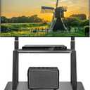 Hellsehen Mobile TV Cart,Rolling TVs Cart on Wheels Height Adjustable Heavy-Duty Floor Stand Base for 42-86 Inch LCD LED OLED Flat Panel Screens Smartboard Movable Holds up to 176lbs with Shelf