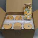 16 Oz Drinking Glasses with Bamboo Lids and Glass Straw - 6 Pcs Glass Cups Beer Ice Coffee Glasses Cute Aesthetic Cup Great for Coffee Bar Accessories Include 2 Cleaning Brushes