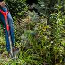Root Slayer 22011 Garden Shovel with Serrated Blade for Digging and Root Cutting, Heavy Duty Steel Spade, Red