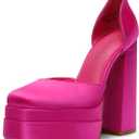 DREAM PAIRS Women’s High Chunky Platform Closed Toe Block Heels Square Toe Ankle Strap Dress Wedding Party Pumps Shoes Aurelia Size 38.5