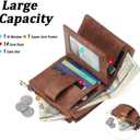 GAEKEAO Small Wallet Women Vegan Leather RFID Blocking Bifold Ladies Compact Card Holder with Zipper Pocket & ID Window