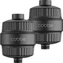 Cobbe HD HEAVY DUTY High Output Shower Filter 2 Pack  99% REMOVAL Shower Head Filter for Hard Water, Heavy Metals, Chlorine and Harmful Substance, Improve your skin and hair - Black